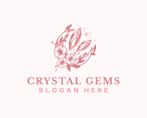 Moon Flower Crystal logo design