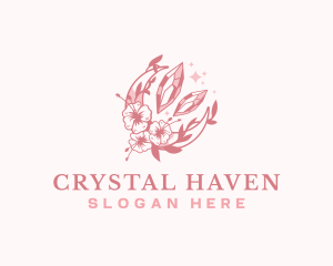 Moon Flower Crystal logo design