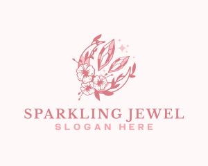 Moon Flower Crystal logo design