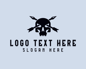 Skull Hunting Arrow logo design