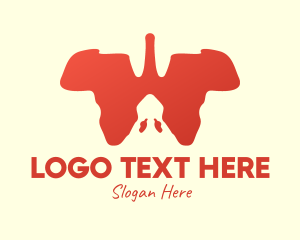 Map - African Continent Lungs logo design