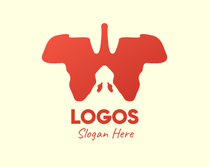 Health - African Continent Lungs logo design