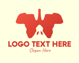 African - African Continent Lungs logo design