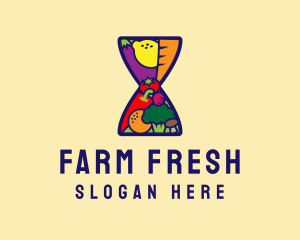 Fresh Organic Fruit Vegetables logo design