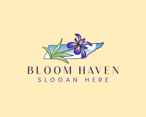 Elegant Iris Flower logo design