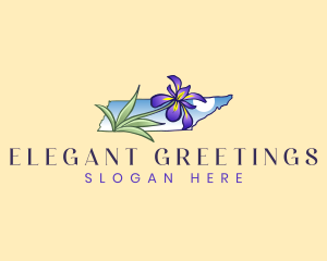 Elegant Iris Flower logo design