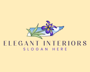 Elegant Iris Flower logo design