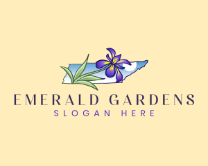 Elegant Iris Flower logo design