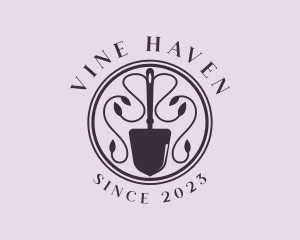 Vine Gardening Shovel logo design