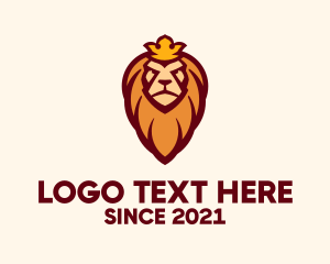 Crown - Lion Head King logo design