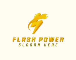 Lightning Bolt Plug logo design