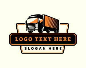 Container - Transport Truck Logistic logo design