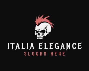 Mohawk Punk Skull Logo