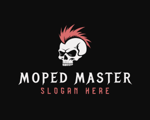 Mohawk Punk Skull Logo