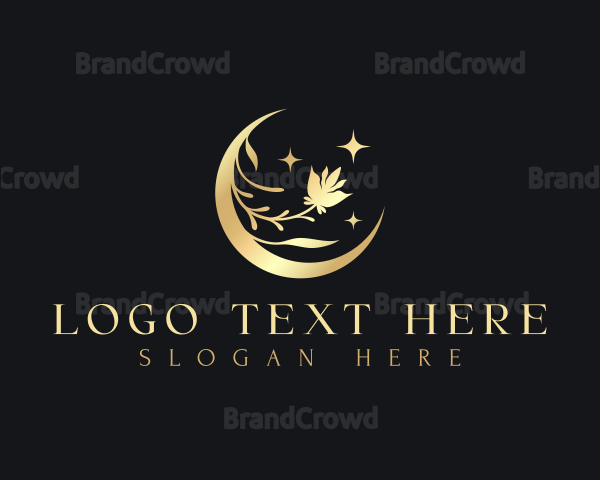 Elegant Moon Flower Logo