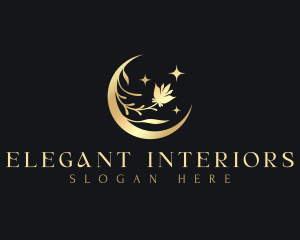 Elegant Moon Flower logo design