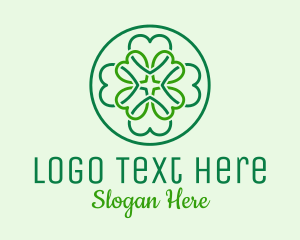 St Patrick Day - Heart Clover Pattern logo design