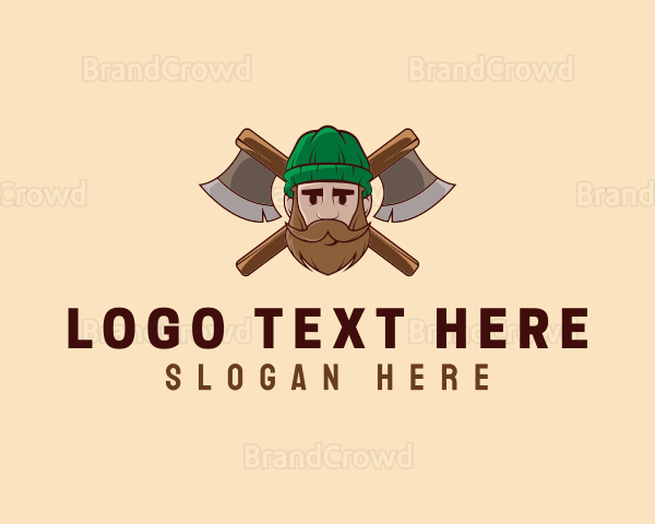 Timber Axe Woodcutter Logo