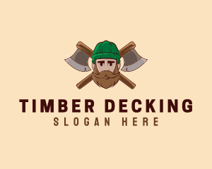 Timber Axe Woodcutter logo design