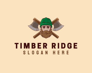 Timber Axe Woodcutter logo design