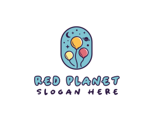 Space Balloon Party logo design