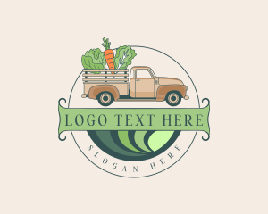 Organic - Pickup Farm Truck logo design