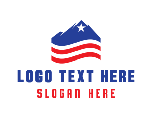 Hiking - American Patriot Mountain logo design