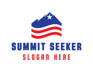 Climber - American Patriot Mountain logo design