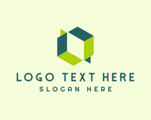 Hexagonal - Tech Cube Illusion logo design