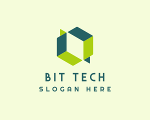 Tech Cube Illusion logo design