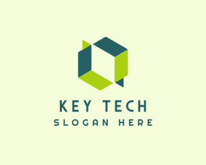 Tech Cube Illusion logo design