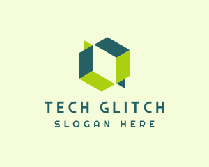 Tech Cube Illusion logo design