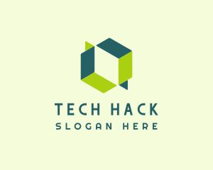 Tech Cube Illusion logo design