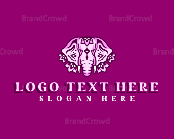 Floral Wild Elephant Logo