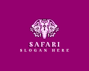 Botswana - Floral Wild Elephant logo design