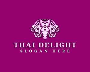 Thailand - Floral Wild Elephant logo design