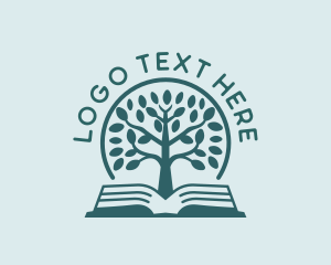 Review Center - Educational Bookstore Tree logo design