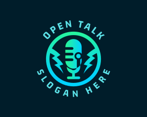 Podcast Microphone Studio logo design