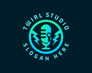 Podcast Microphone Studio logo design