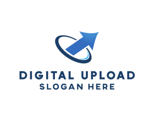 Upload - Modern Orbital Arrow logo design