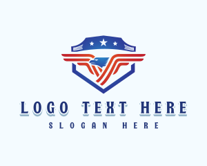 Liberty Statue - National Eagle Shield logo design