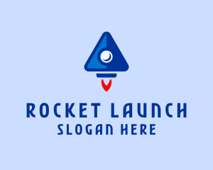 Space Triangle Rocket logo design