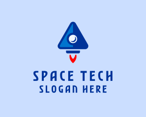 Space Triangle Rocket logo design