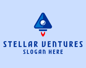 Space Triangle Rocket logo design