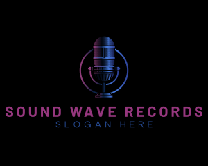 Record - Mic Podcast Recording logo design