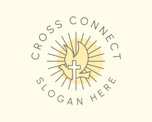 Cross - Church Dove Cross logo design