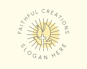 Faith - Church Dove Cross logo design