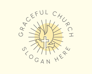 Church Dove Cross  logo design
