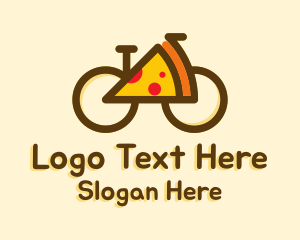Casual Dining - Pizza Slice Bicycle logo design
