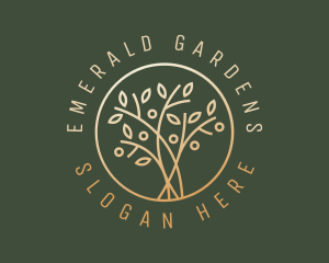 Golden Branch Leaves logo design